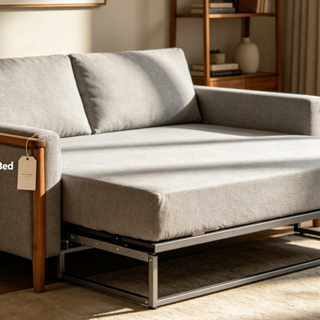 Convertible Sofa Bed with Pull-Out Mechanism